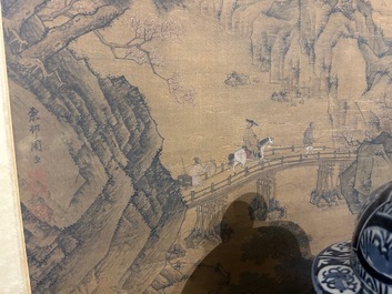 Zhou Chen 周臣 (1460-1535): 'Mountainous landscape', ink on silk