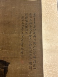 Volger van Zhu Derun 朱德潤 (1294-1365): 'Berglandschap', inkt op zijde, gedateerd 1364
