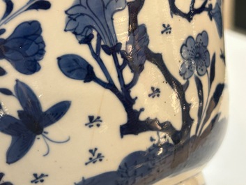A Chinese blue and white bowl with floral 'four seasons' decoration, Chenghua mark, Kangxi