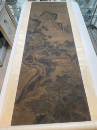 Volger van Zhu Derun 朱德潤 (1294-1365): 'Berglandschap', inkt op zijde, gedateerd 1364
