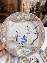 Twee paar Chinese famille rose borden, Yongzheng