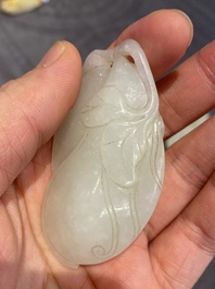 Cinq sculptures en jade blanc et c&eacute;ladon, Chine, Qing/R&eacute;publique