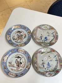 Twee paar Chinese famille rose borden, Yongzheng