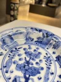 Een diverse collectie blauw-wit Chinees porselein, 19/20e eeuw