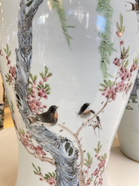 Quatre vases en porcelaine de Chine qianjiang cai, 19/20&egrave;me