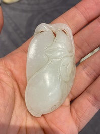 Cinq sculptures en jade blanc et c&eacute;ladon, Chine, Qing/R&eacute;publique