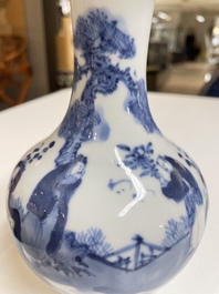 Een diverse collectie blauw-wit Chinees porselein, 19/20e eeuw