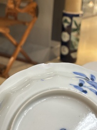 Een diverse collectie blauw-wit Chinees porselein, 19/20e eeuw