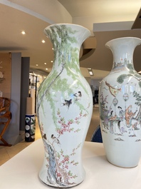 Quatre vases en porcelaine de Chine qianjiang cai, 19/20&egrave;me