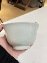 A Chinese white-glazed bowl, Jiaqing mark and probably of the period