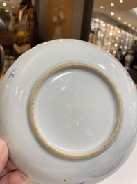 Een diverse collectie blauw-wit Chinees porselein, 19/20e eeuw