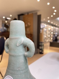 A Chinese Longquan celadon bottle vase, Yuan/Ming