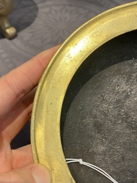 Br&ucirc;le-parfum tripode en bronze dor&eacute;, Chine, marque de Xuande, 19&egrave;me