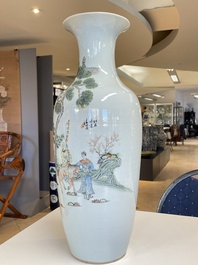 Quatre vases en porcelaine de Chine qianjiang cai, 19/20&egrave;me