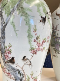 Quatre vases en porcelaine de Chine qianjiang cai, 19/20&egrave;me