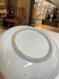 Een diverse collectie blauw-wit Chinees porselein, 19/20e eeuw