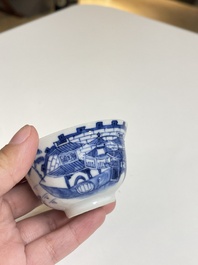 Een diverse collectie blauw-wit Chinees porselein, 19/20e eeuw