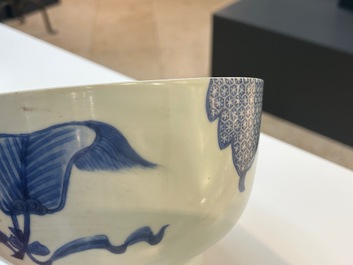 Een Chinese blauw-witte 'Bleu de Hue' kom voor de Vietnamese markt, Nguyen merk, 18e eeuw