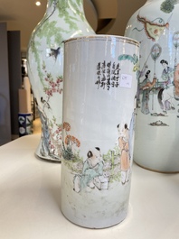 Quatre vases en porcelaine de Chine qianjiang cai, 19/20&egrave;me