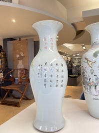 Quatre vases en porcelaine de Chine qianjiang cai, 19/20&egrave;me