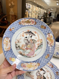 Twee paar Chinese famille rose borden, Yongzheng