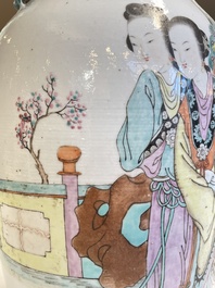 Quatre vases en porcelaine de Chine qianjiang cai, 19/20&egrave;me