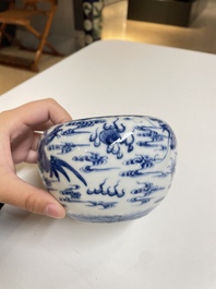 Een diverse collectie blauw-wit Chinees porselein, 19/20e eeuw