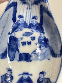 Een diverse collectie blauw-wit Chinees porselein, 19/20e eeuw