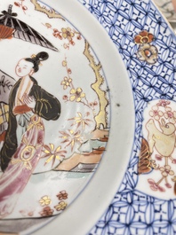 Twee paar Chinese famille rose borden, Yongzheng