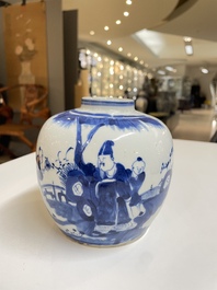 Een diverse collectie blauw-wit Chinees porselein, 19/20e eeuw