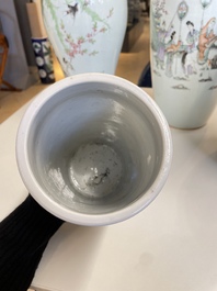 Quatre vases en porcelaine de Chine qianjiang cai, 19/20&egrave;me