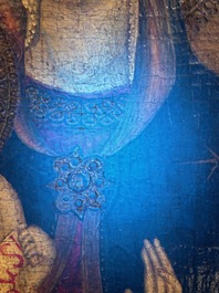 &Eacute;cole italienne, suiveur de Sano Di Pietro (1406-1481): 'Vierge &agrave; l'Enfant', huile sur panneau