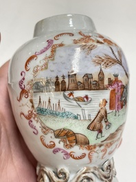 Six Chinese famille rose and grisaille export porcelain wares, Qianlong