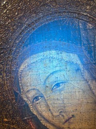&Eacute;cole italienne, suiveur de Sano Di Pietro (1406-1481): 'Vierge &agrave; l'Enfant', huile sur panneau