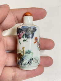 Six Chinese famille rose and iron-red snuff bottles, 18/19th C.