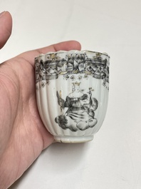 Six Chinese famille rose and grisaille export porcelain wares, Qianlong