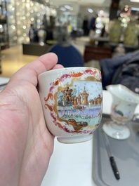 Six Chinese famille rose and grisaille export porcelain wares, Qianlong