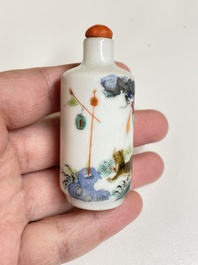 Six Chinese famille rose and iron-red snuff bottles, 18/19th C.