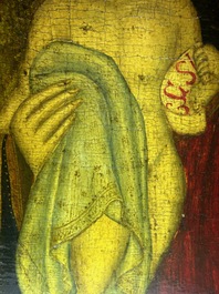 &Eacute;cole italienne, suiveur de Sano Di Pietro (1406-1481): 'Vierge &agrave; l'Enfant', huile sur panneau