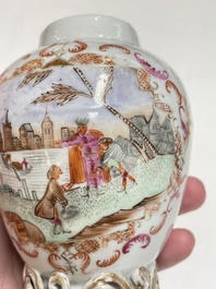 Six Chinese famille rose and grisaille export porcelain wares, Qianlong