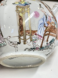 A fine Chinese famille rose 'narrative subject' teapot and cover, Yongzheng