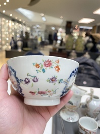 Six Chinese famille rose and grisaille export porcelain wares, Qianlong