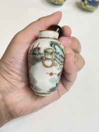 Six tabati&egrave;res en porcelaine de Chine, 19/20&egrave;me