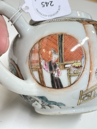 A fine Chinese famille rose 'narrative subject' teapot and cover, Yongzheng