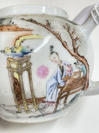 A fine Chinese famille rose 'narrative subject' teapot and cover, Yongzheng