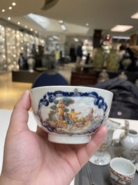 Six Chinese famille rose and grisaille export porcelain wares, Qianlong