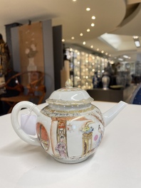 A fine Chinese famille rose 'narrative subject' teapot and cover, Yongzheng