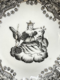 Six Chinese famille rose and grisaille export porcelain wares, Qianlong
