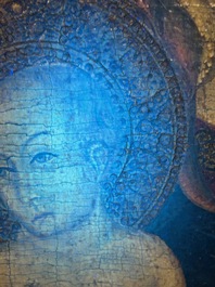 &Eacute;cole italienne, suiveur de Sano Di Pietro (1406-1481): 'Vierge &agrave; l'Enfant', huile sur panneau