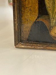 &Eacute;cole italienne, suiveur de Sano Di Pietro (1406-1481): 'Vierge &agrave; l'Enfant', huile sur panneau